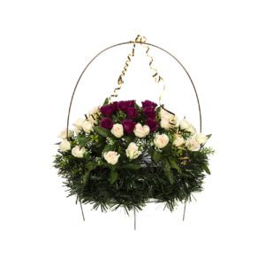 Изделие корзина овальная (сочетание роз двух цветов) РК05505